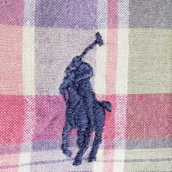 Polo Ralph Lauren Shirt Oxford Button Down Patchwork Madras Plaid SS Size Small - Picture 5 of 8